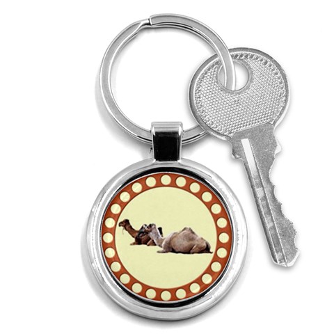 Sitting camels Key Chain (Round) from ArtsNow.com Front