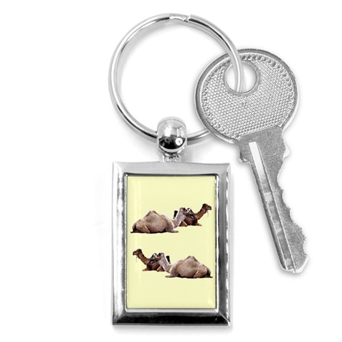 Sitting camels Key Chain (Rectangle) from ArtsNow.com Front