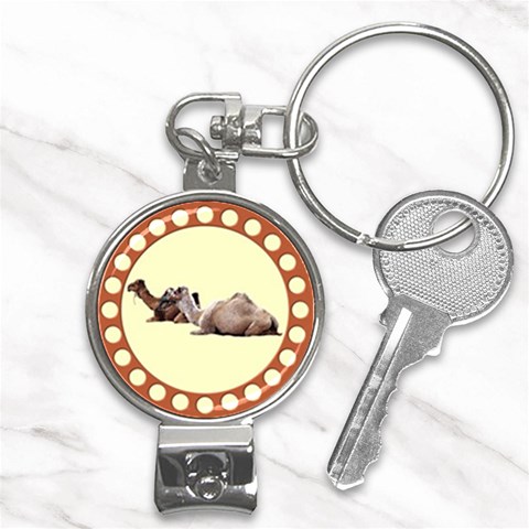 Sitting camels Nail Clippers Key Chain from ArtsNow.com Front