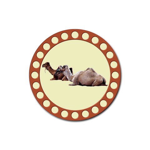 Sitting camels Rubber Coaster (Round) from ArtsNow.com Front