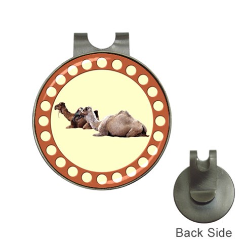 Sitting camels Golf Ball Marker Hat Clip from ArtsNow.com Front