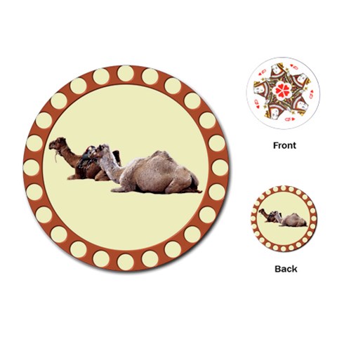 Sitting camels Playing Cards (Round) from ArtsNow.com Front