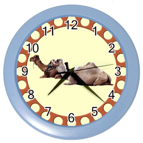Sitting camels Color Wall Clock from ArtsNow.com Front