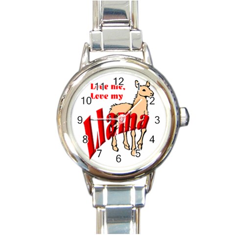 Love my llama Round Italian Charm Watch from ArtsNow.com Front