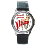 Love my llama Round Metal Watch