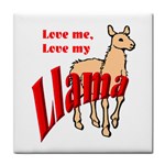 Love my llama Tile Coaster