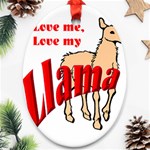 Love my llama Ornament (Oval)