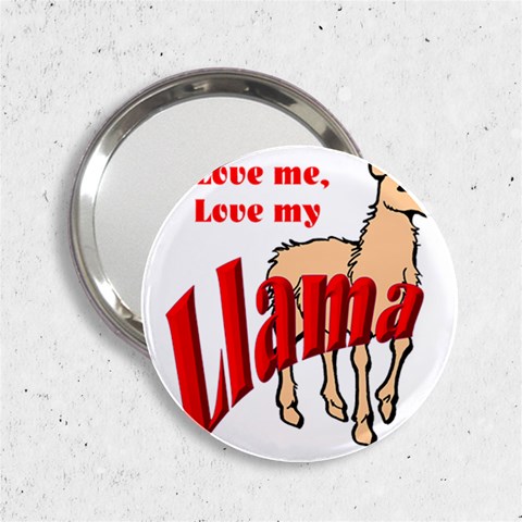Love my llama 2.25  Handbag Mirror from ArtsNow.com Front