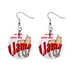 Love my llama 1  Button Earrings