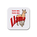 Love my llama Rubber Square Coaster (4 pack)