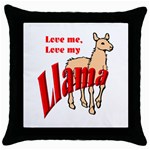 Love my llama Throw Pillow Case (Black)