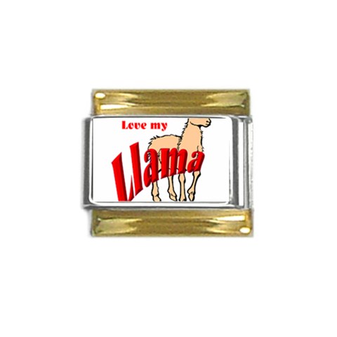 Love my llama Gold Trim Italian Charm (9mm) from ArtsNow.com Front