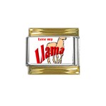 Love my llama Gold Trim Italian Charm (9mm)