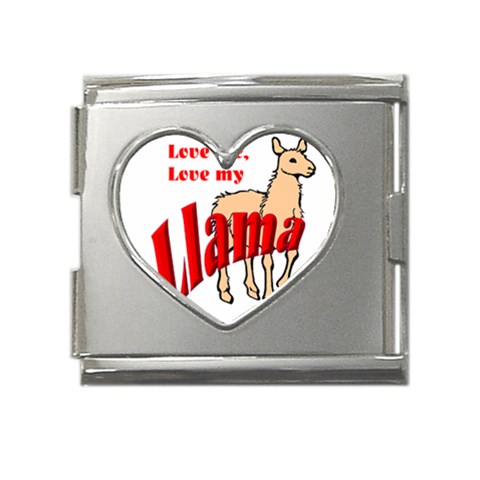 Love my llama Mega Link Heart Italian Charm (18mm) from ArtsNow.com Front