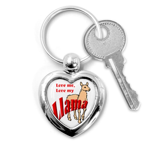 Love my llama Key Chain (Heart) from ArtsNow.com Front