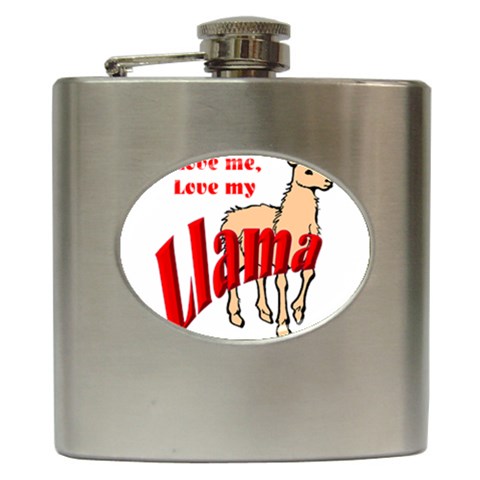 Love my llama Hip Flask (6 oz) from ArtsNow.com Front