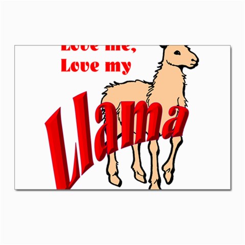 Love my llama Postcard 4 x 6  (Pkg of 10) from ArtsNow.com Front
