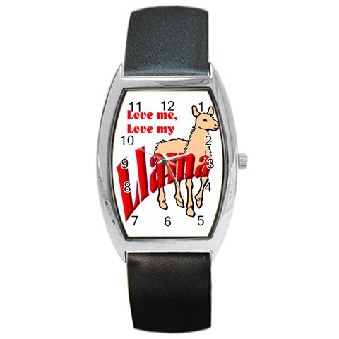 Love my llama Barrel Style Metal Watch from ArtsNow.com Front