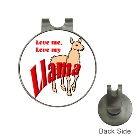 Love my llama Golf Ball Marker Hat Clip from ArtsNow.com Front