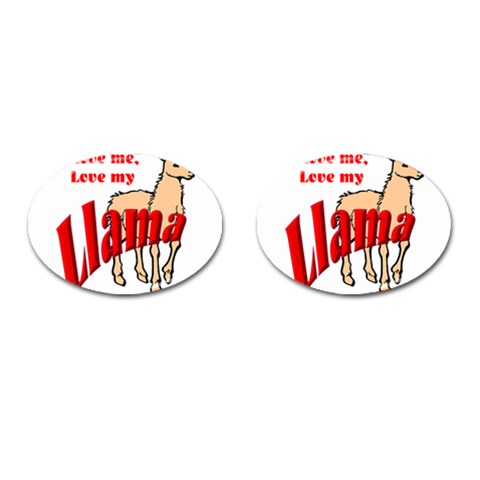 Love my llama Cufflinks (Oval) from ArtsNow.com Front(Pair)