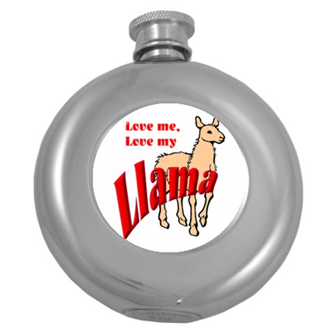 Love my llama Hip Flask (5 oz) from ArtsNow.com Front