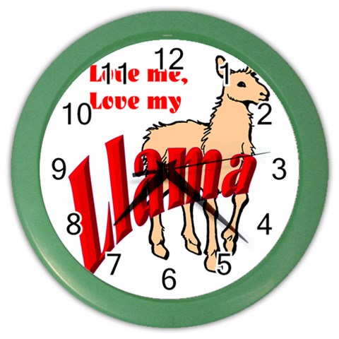 Love my llama Color Wall Clock from ArtsNow.com Front