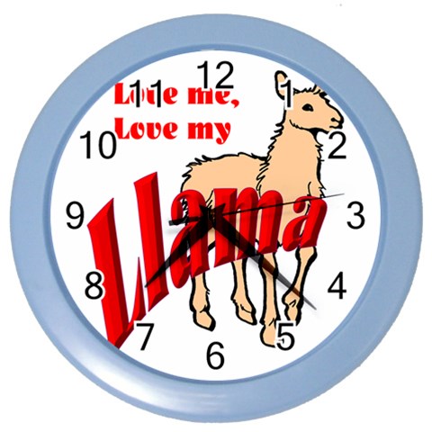 Love my llama Color Wall Clock from ArtsNow.com Front