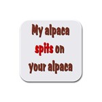 My alpaca spits Rubber Square Coaster (4 pack)