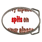 My alpaca spits Belt Buckle