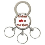 My alpaca spits 3-Ring Key Chain