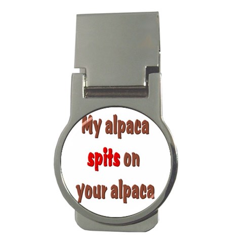 My alpaca spits Money Clip (Round) from ArtsNow.com Front