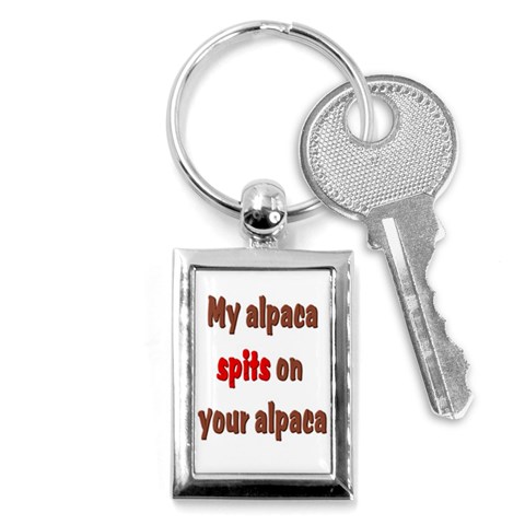 My alpaca spits Key Chain (Rectangle) from ArtsNow.com Front