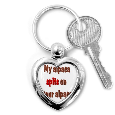 My alpaca spits Key Chain (Heart) from ArtsNow.com Front