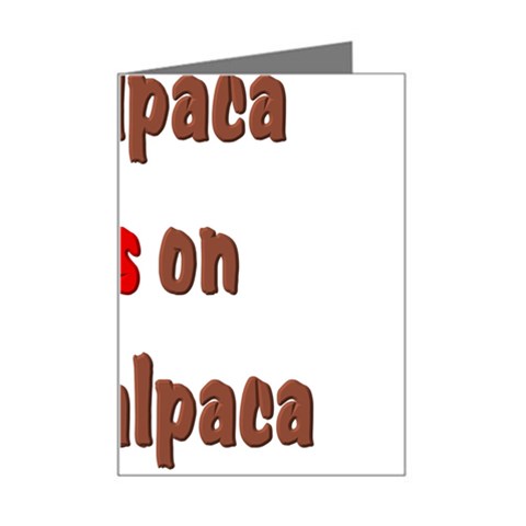 My alpaca spits Mini Greeting Card from ArtsNow.com Left
