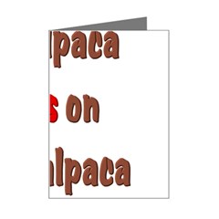 My alpaca spits Mini Greeting Card from ArtsNow.com Left