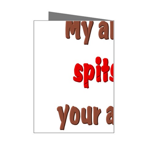 My alpaca spits Mini Greeting Card from ArtsNow.com Right