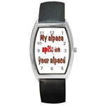 My alpaca spits Barrel Style Metal Watch