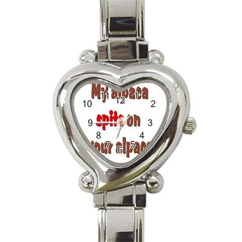 My alpaca spits Heart Italian Charm Watch from ArtsNow.com Front