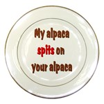 My alpaca spits Porcelain Plate