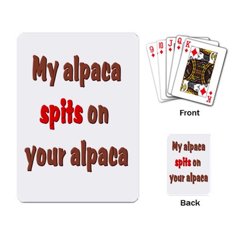 My alpaca spits Playing Cards Single Design from ArtsNow.com Back