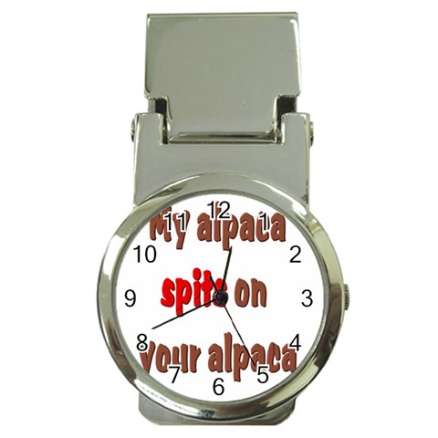 My alpaca spits Money Clip Watch from ArtsNow.com Front