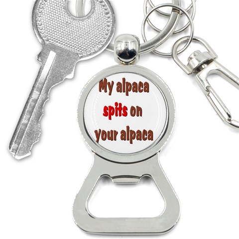 My alpaca spits Bottle Opener Key Chain from ArtsNow.com Front