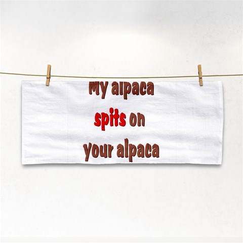 My alpaca spits Hand Towel from ArtsNow.com Front