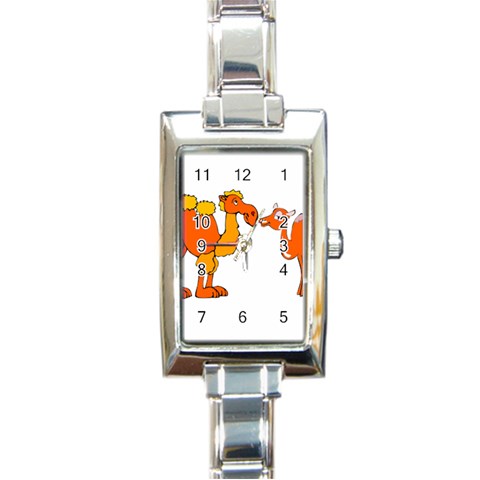 Camel love Rectangular Italian Charm Watch from ArtsNow.com Front