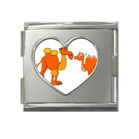Camel love Mega Link Heart Italian Charm (18mm) from ArtsNow.com Front
