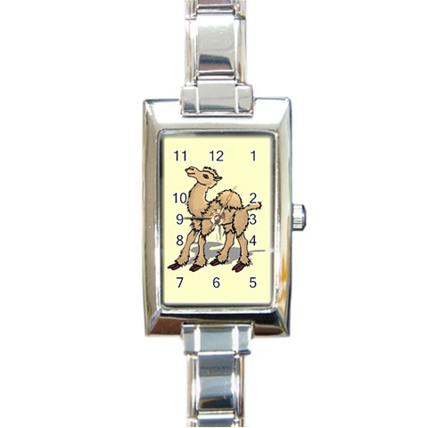 Cute camel Rectangular Italian Charm Watch from ArtsNow.com Front