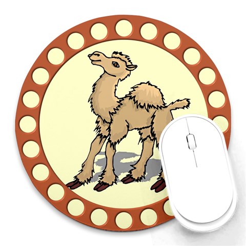 Cute camel Round Mousepad from ArtsNow.com Front