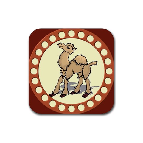 Cute camel Rubber Coaster (Square) from ArtsNow.com Front