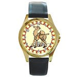 Cute camel Round Gold Metal Watch