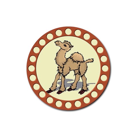 Cute camel Rubber Round Coaster (4 pack) from ArtsNow.com Front